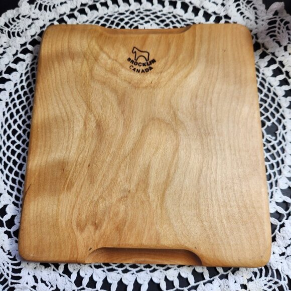 Arc France Cheese Board Maple or Ash with Clear Glass Cloche Dome Cover Vintage - Picture 3 of 12